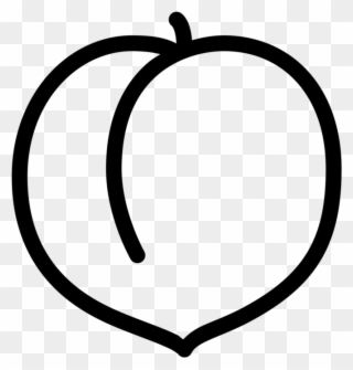 Peach Outline Clip Art - Peach Black - Png Download