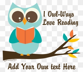Custom Reading Owl Shot Glass - Cute Owl Reading A Book Clipart