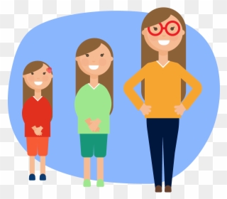 Young Woman In Three Stages Of Growing Up - Child Grow Up Clipart