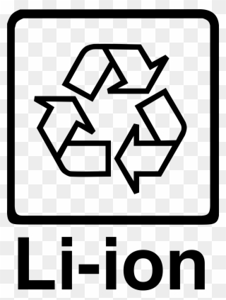 Battery Clipart Lithium Ion Battery - Li Ion Recycle Symbol - Png Download