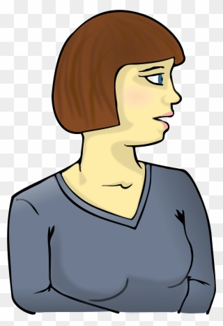 Woman Looking At Petri Dish Clipart - Cartoon Person Looking Sideways - Png Download