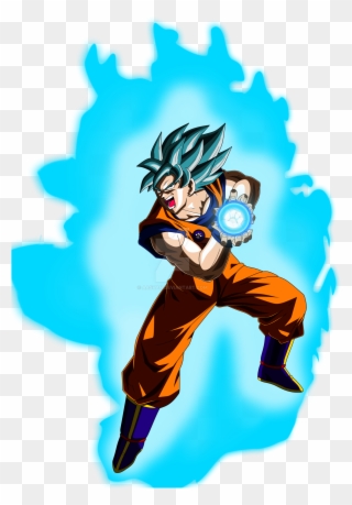 Goku Super Saiyan Blue Kamehameha Pose By Aashananimeart - Goku Ssj Blue Haciendo Kamehameha Clipart