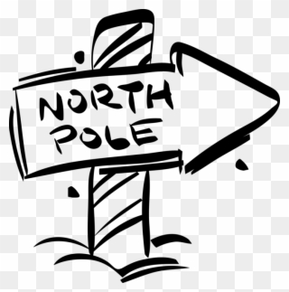 Vector Illustration Of North Pole Sign At Christmas Clipart
