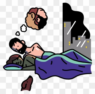 Married Couple Going To Sleep In The City - Cartoon Couples Sleeping Png Clipart