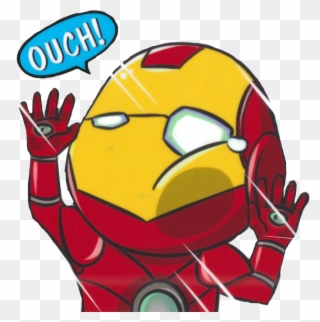 Ironman Cartooncartoni Animati Marvel Ouch Sticker - 鋼鐵 人 Q 版 Clipart