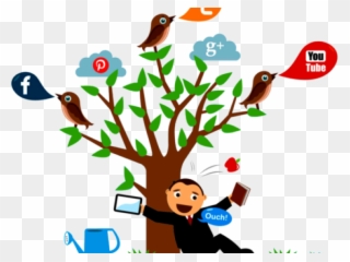 Online Marketing Clipart Tree - Mining Social Media - Png Download