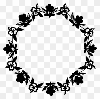 10 Circle Floral Frame Vector Png Transparent Svg Nautical - Black Flower Circle Png Clipart