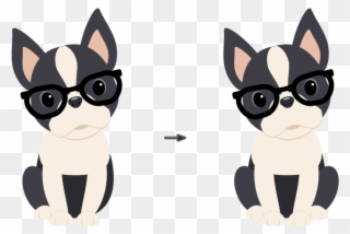 Placing The Hind Leg And Creating Another One - Cartoon Boston Terrier Png Clipart