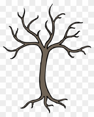 Tree, Winter, Grey, Perennial, Dried, No Leaves - Branches On A Tree Clipart
