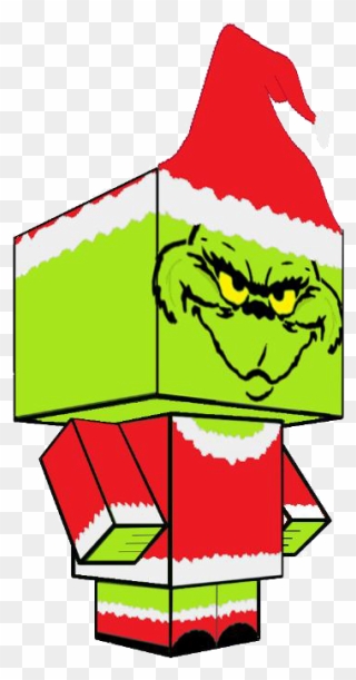 The Grinch Clipart Hostted 4 - Grinch Papercraft Template - Png Download