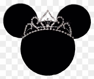 Princess Crown Outline Clipart Jpg Freeuse Library - Minnie Mouse With Tiara - Png Download