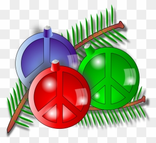 Xmas Globe Christmas Holiday Peace Symbol Sign Christmas - Christmas Ornaments Clipart - Png Download