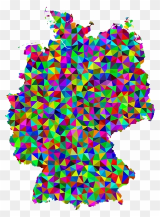 Prismatic Low Poly Germany Map Clip Arts - Rainbow Maple Leaf Transparent - Png Download