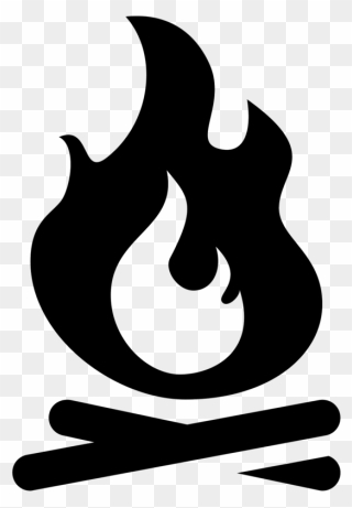 Campfire Png Black And White- - Campfire Icon Png Clipart