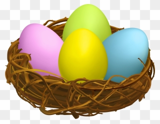 Easter Egg Nest Transparent Png Clip Art - Nest With Eggs Clipart