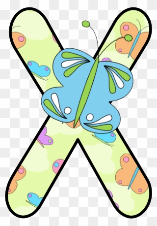 Letters With Butterfly Design Clipart