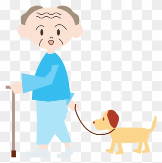Dog And Grandpa Cartoon Clipart