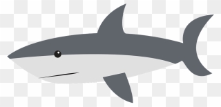 Great White Shark Clipart Tiburon - Cartoon White Shark Clipart - Png Download
