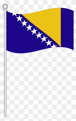 Bosnia Clipart Flag Png - Flag Blue Yellow White Stars Transparent Png