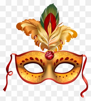 Mardi Venice Carnival Gras Mask Brazilian Party Clipart - Rio Brazil Carnival Mask - Png Download