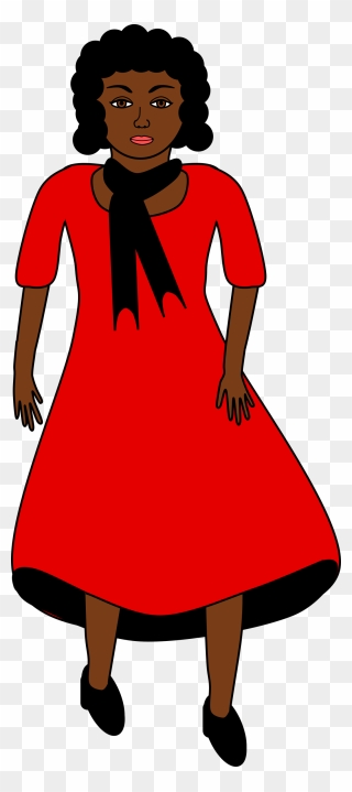 Red Dress In The Wind Clip Arts - Lady In Red Dress Clipart - Png Download