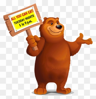 Eat Clipart Yummy Pizza - Bear Holding Sign - Png Download