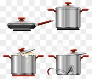 Transparent Pots And Pans Clipart - Kitchen Pot Vector - Png Download