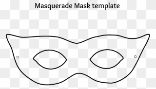 Masks Clipart Black And White - Line Art - Png Download