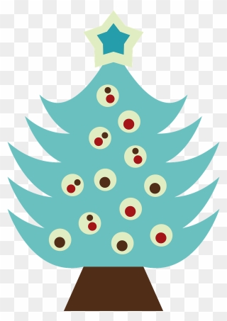 Teal Christmas Tree Clip Art - Png Download