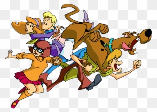 Scooby-doo And Team Running - Scooby Doo Scare Running Clipart