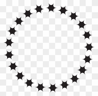 Star Circle Clipart Black And White Svg Library Library - Transparent Circle Of Stars - Png Download