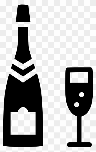 Champagne Glass Alcohol Bottle Celebrate Cheers - Transparent Alcohol Icon Png Clipart