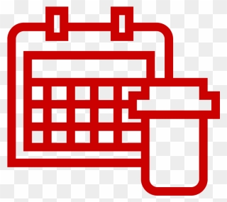 Icon Of Pill Bottle And Calendar - Non Adherence Icon Clipart