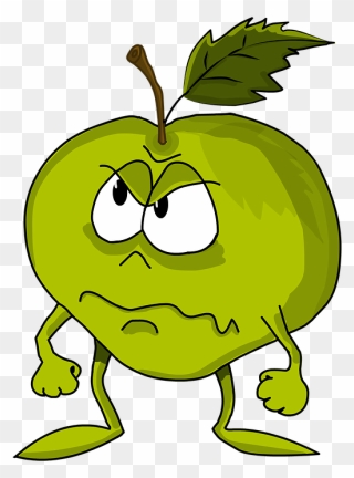 Apple With A Worm Clipart Clipart Apple Worm Cliparts - Sour Apple Cartoon - Png Download