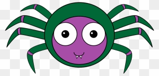 Cute Spider Clipart - Cartoon Spider 8 Legs - Png Download