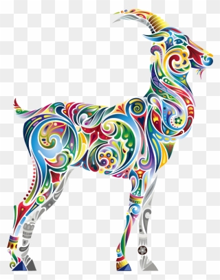 Color Vector Animal Hd Image Free Png Clipart - Multi Colored Goat Transparent Png