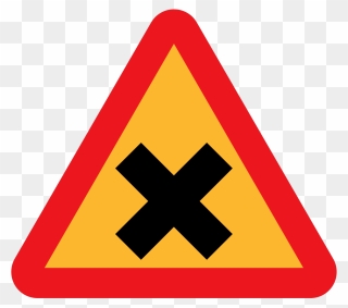 Triangle With X Road Sign Clipart