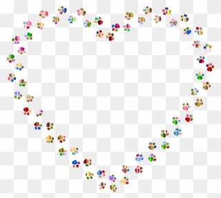 Heart,art,area - Paw Print Heart Background Clipart
