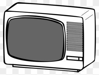 Square,angle,television Set - Television Image In Black And White Clipart