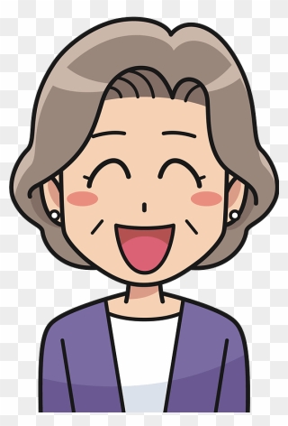 Laughing Woman Clipart - Elderly Cartoon - Png Download
