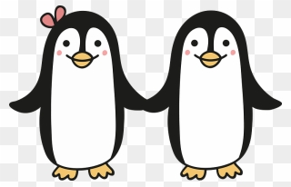Cute Penguin Couple Clipart - Cricut Penguin Svg Free - Png Download