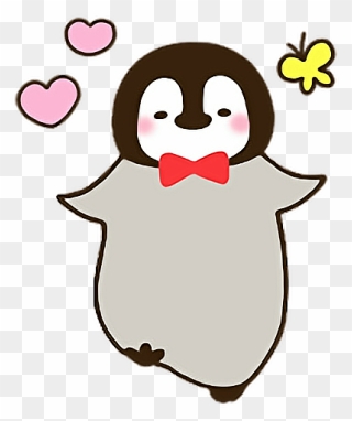 #sticker #cute #penguin #cutesticker #lovely #love - Penguin With Hearts Sticker Clipart