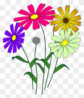 Flowers Outline Png Icons - Cartoon Flowers Clipart Transparent Png