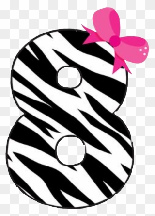 #8 #number8 #zebra #zebraprint - Cute Number Clipart - Png Download
