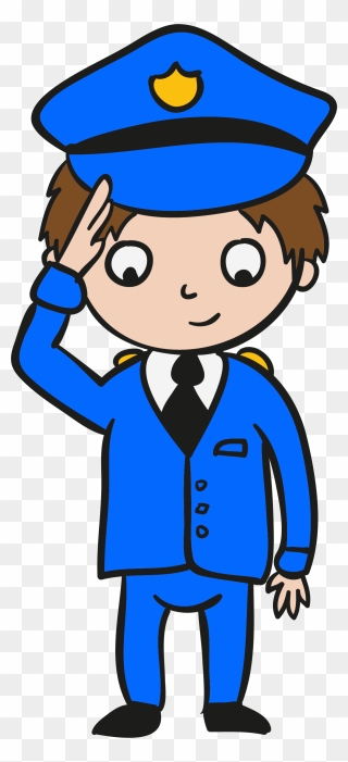 Policeman Clipart Salute, Policeman Salute Transparent - Police Officer Salute Cartoon - Png Download