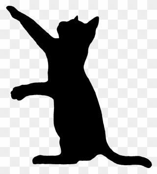Cat Clip Art Portable Network Graphics Silhouette Vector - Transparent Background Black Cat Silhouette - Png Download