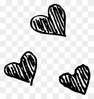 Transparent Heart Art Png - Transparent Hearts Black And White Clipart