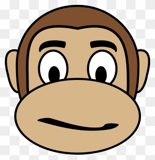 Transparent Confused Face Png - Monkey Face Cartoon Clipart
