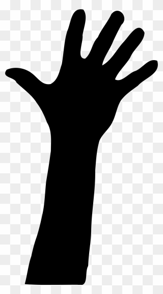 Praying Hands Silhouette Clip Art - Raised Hand - Png Download