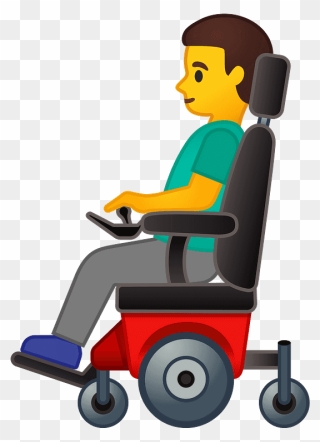 Man In Motorized Wheelchair Emoji Clipart - Emoji On Wheelchair - Png Download